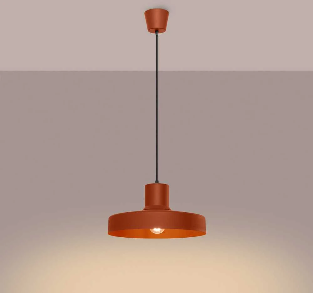 Sollux Lighting BILO Crimson pakabinamas šviestuvas, raudonos ochros spalvos, plieno, E27, 15 W, modernus apvalus