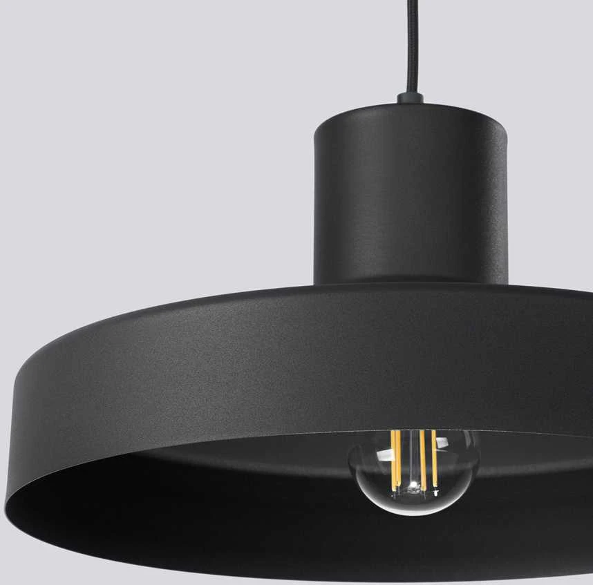 Sollux Lighting BILO pakabinamas šviestuvas, juodas, plienas, E27 lemputė, modernus, apvalus, 35x120 cm