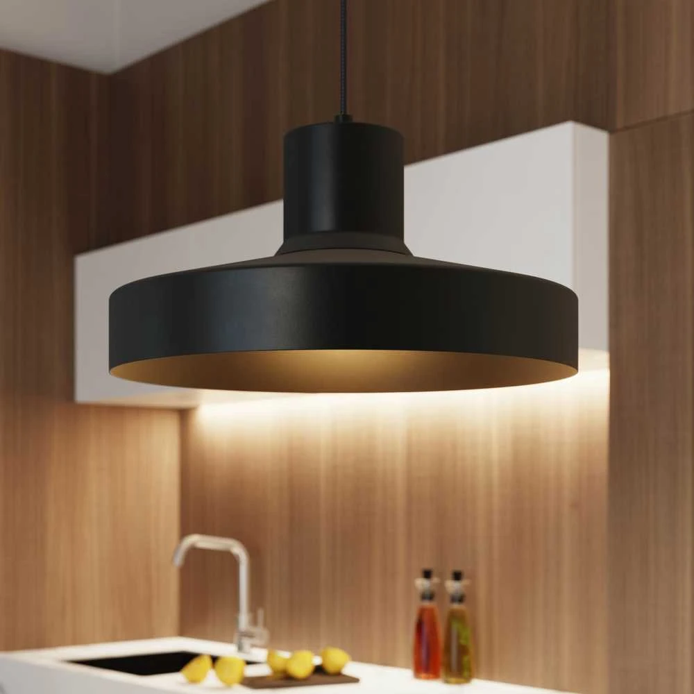 Sollux Lighting BILO pakabinamas šviestuvas, juodas, plienas, E27 lemputė, modernus, apvalus, 35x120 cm