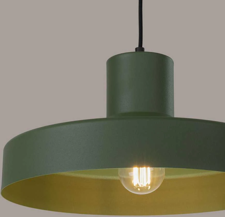 Sollux Lighting BILO pakabinamas šviestuvas, alyvuogių žalios spalvos, plienas, E27 lemputė, modernus apvalus, 35 cm