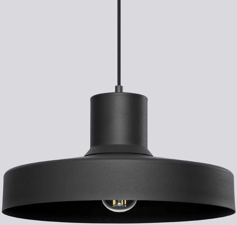 Sollux Lighting BILO pakabinamas šviestuvas, juodas, plienas, E27 lemputė, modernus, apvalus, 35x120 cm