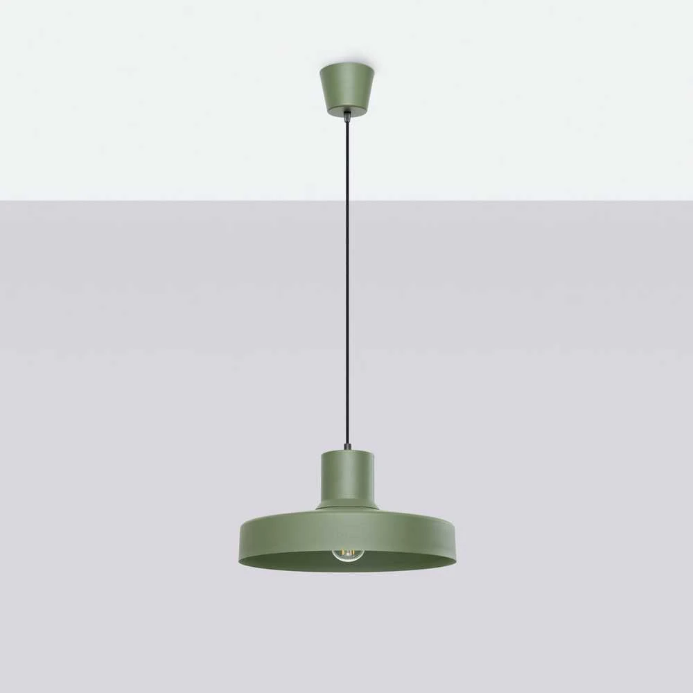 Sollux Lighting BILO pakabinamas šviestuvas, alyvuogių žalios spalvos, plienas, E27 lemputė, modernus apvalus, 35 cm