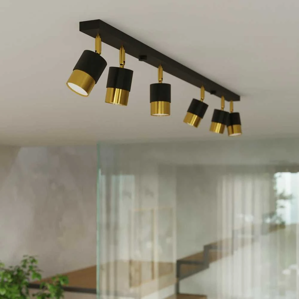Sollux Lighting Lubinis šviestuvas NERO 3 juodas/auksinis