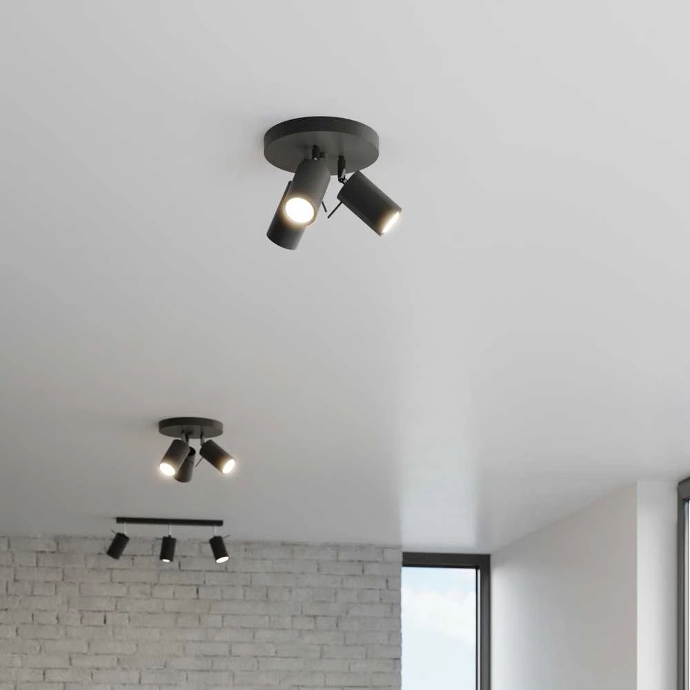 Sollux Lighting Lubinis šviestuvas RING 3P juodas