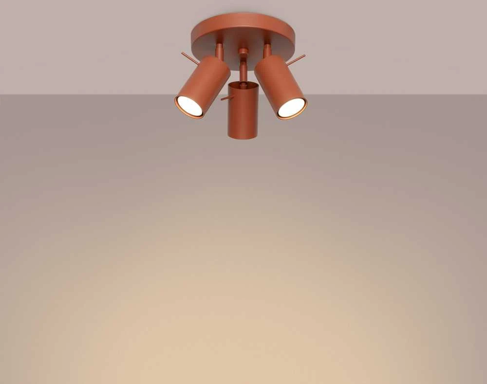 Sollux Lighting Lubinis šviestuvas RING 3P raudona ochra