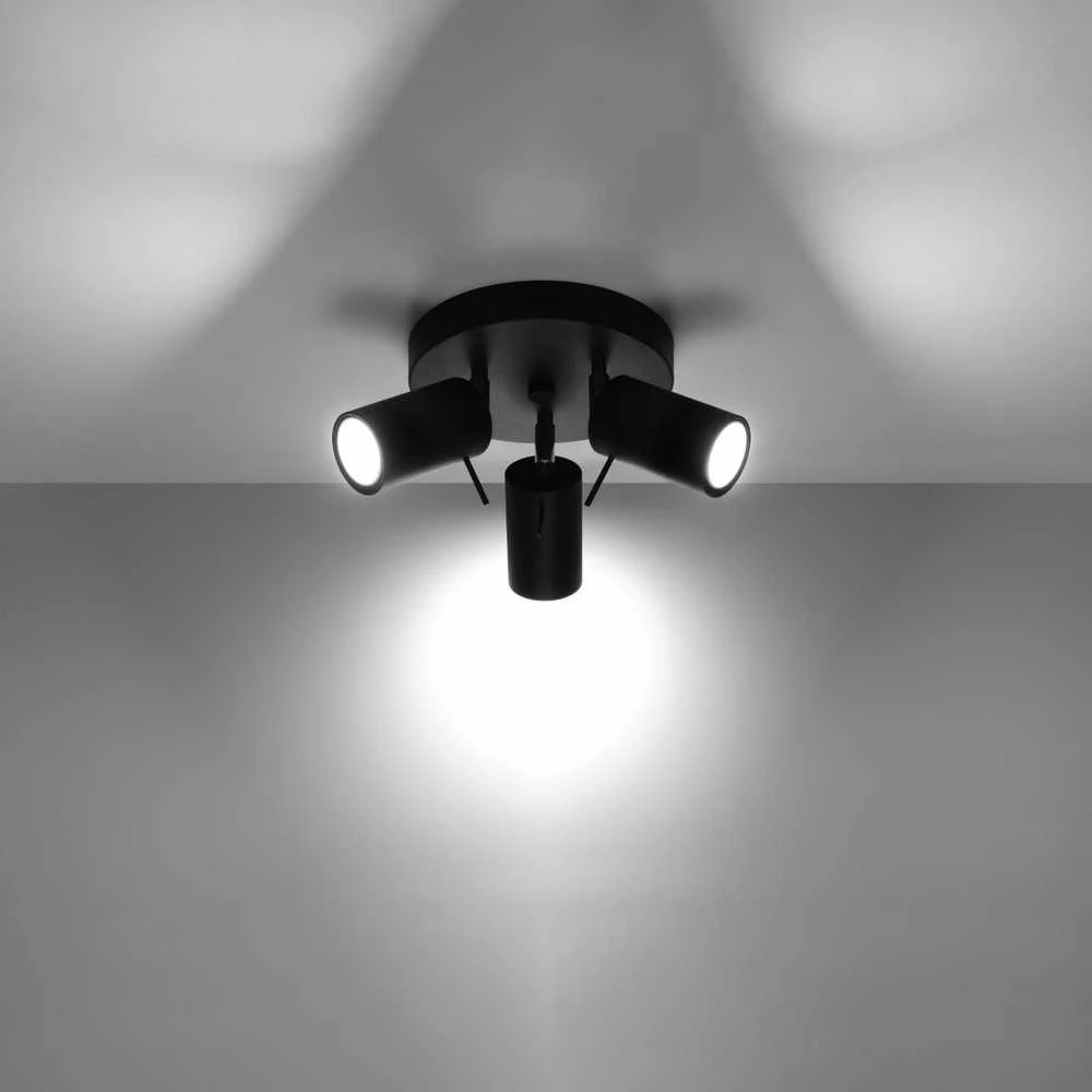 Sollux Lighting Lubinis šviestuvas RING 3P juodas