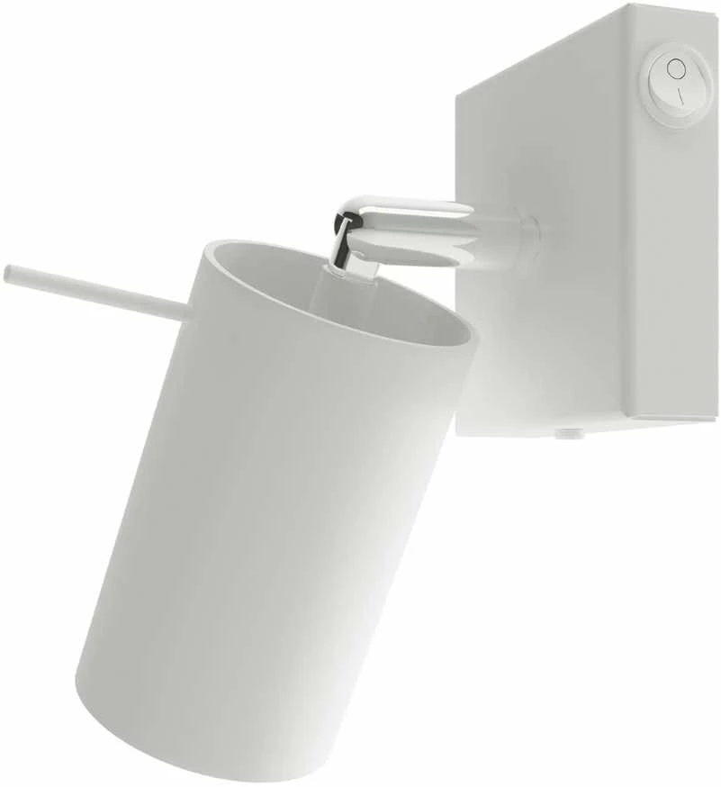 Sollux Lighting Baltas sieninis šviestuvas RING su jungikliu