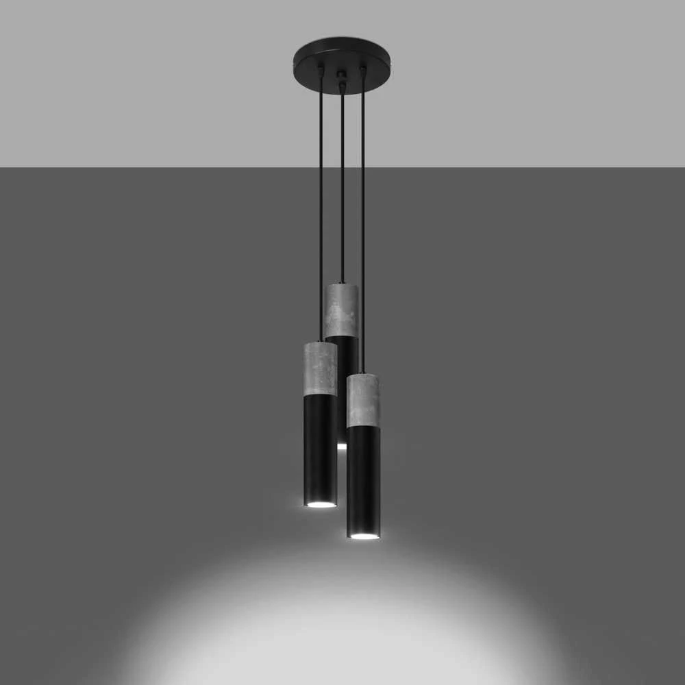 Sollux Lighting Pakabinamas šviestuvas BORGIO 3P juodas