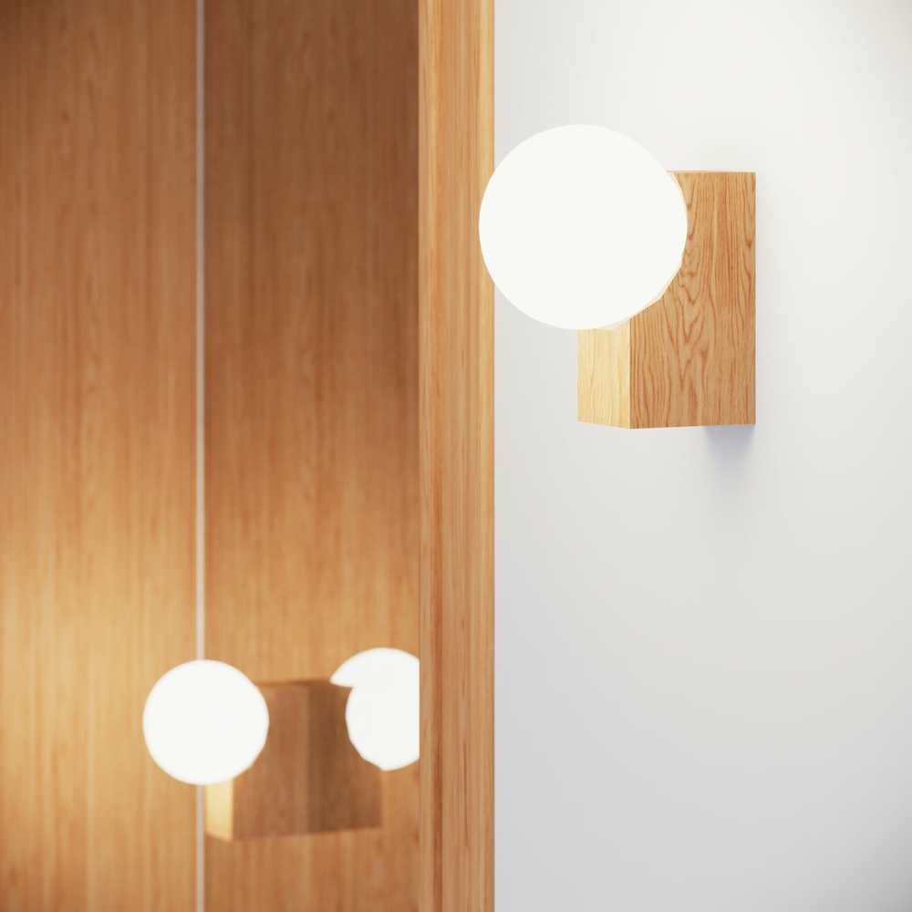 Sollux Lighting BULBO Peach Puff 1 lemputės medinis ir stiklinis modernus pakabinamas šviestuvas IP20