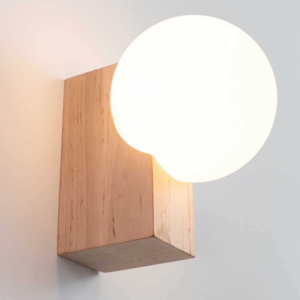 Sollux Lighting BULBO Peach Puff 1 lemputės medinis ir stiklinis modernus pakabinamas šviestuvas IP20