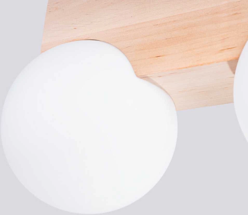 Pakabinamas šviestuvas Sollux Lighting BULBO Peach Puff 2 medinių ir stiklinių pakabinamų šviestuvų komplektas, IP20