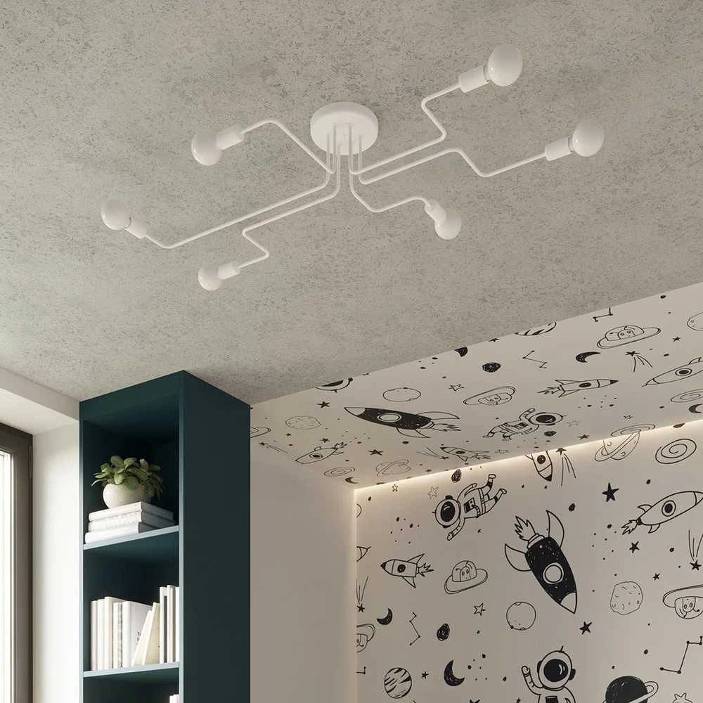 Lubinis šviestuvas Sollux Lighting Šviestuvas VECTOR 6 baltas