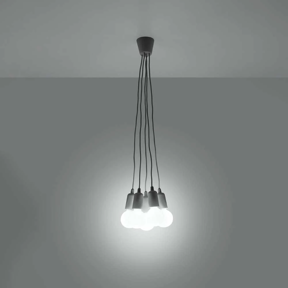 Sollux Lighting Pakabinamas šviestuvas DIEGO 5 pilkas