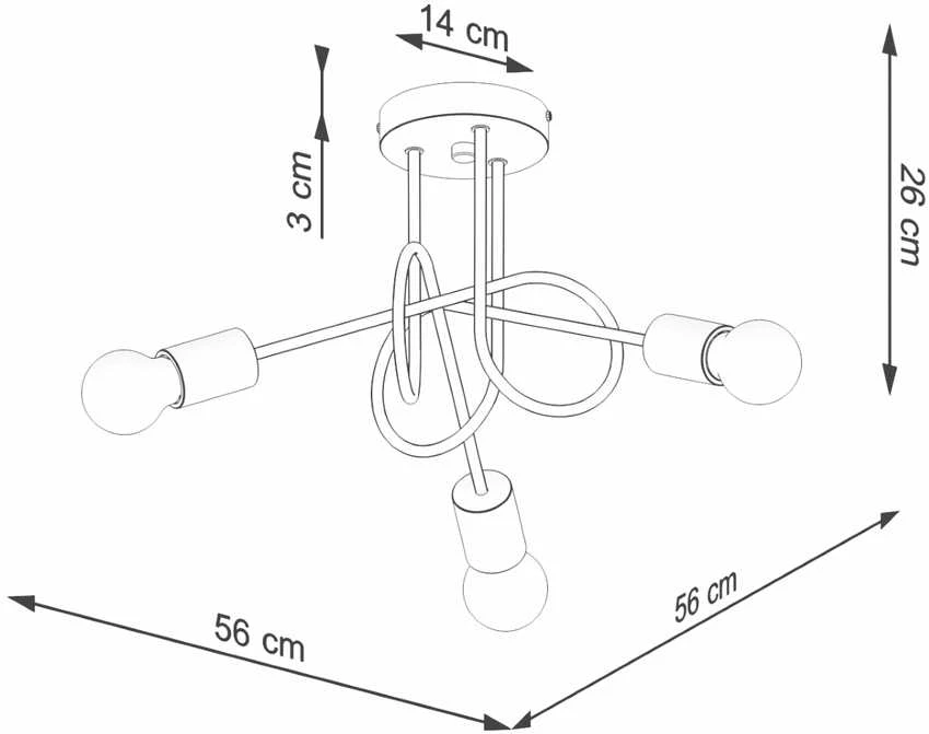 Lubinis šviestuvas Sollux Lighting Šviestuvas EMBER 3 baltas