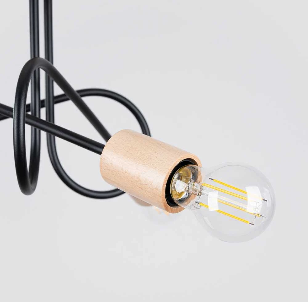 Lubinis šviestuvas Sollux Lighting Šviestuvas EMBER 3 juodas