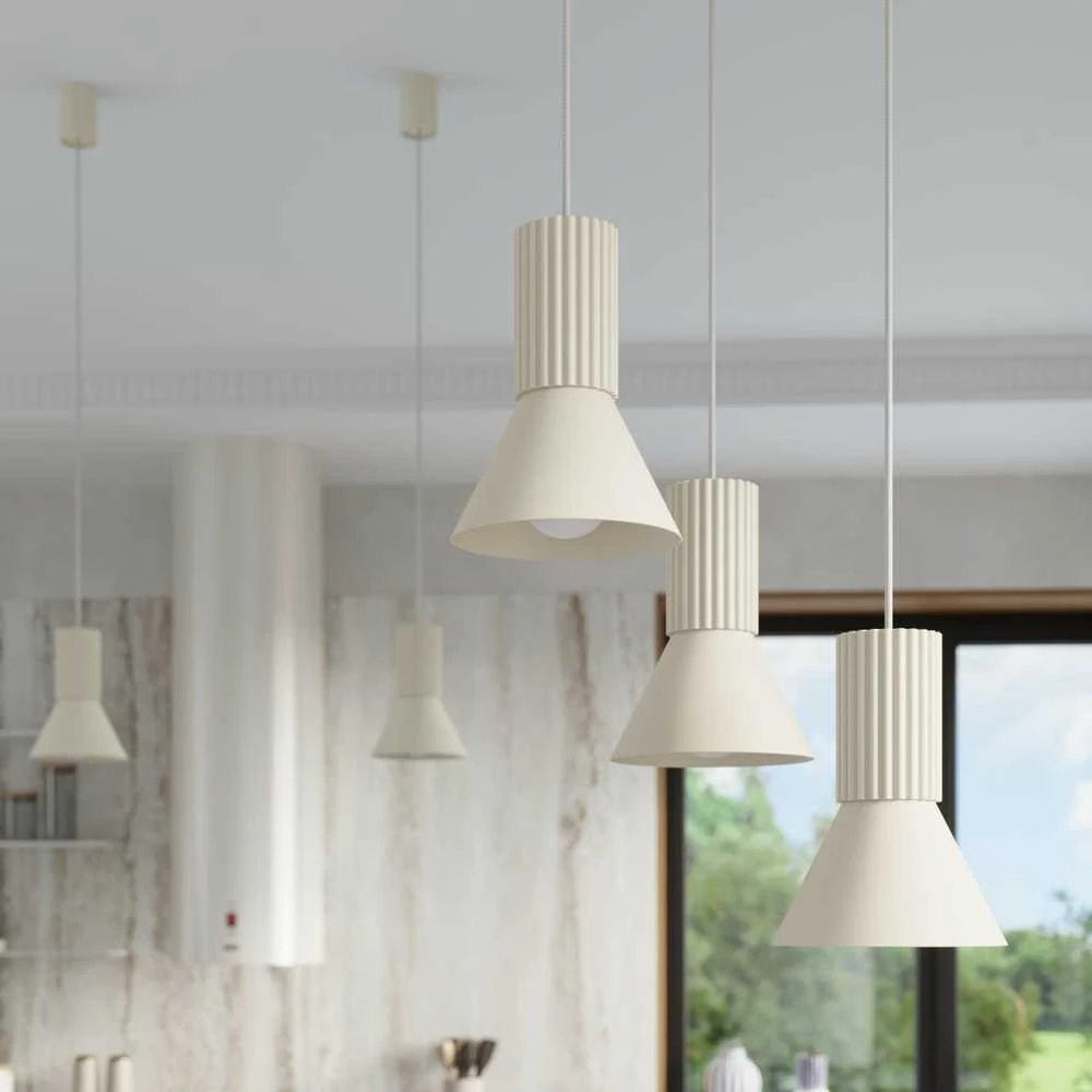 Sollux Lighting Estria Crimson pakabinamas šviestuvas, smėlio spalvos, plieno, aliuminio, E14, 10 W, LED
