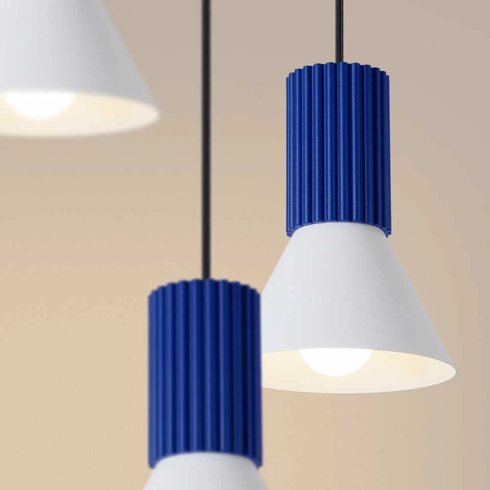 Sollux Lighting „Estria Crimson“ pakabinamas šviestuvas, 3 E14 LED lemputės, baltas, ultramarino spalvos, 30 cm