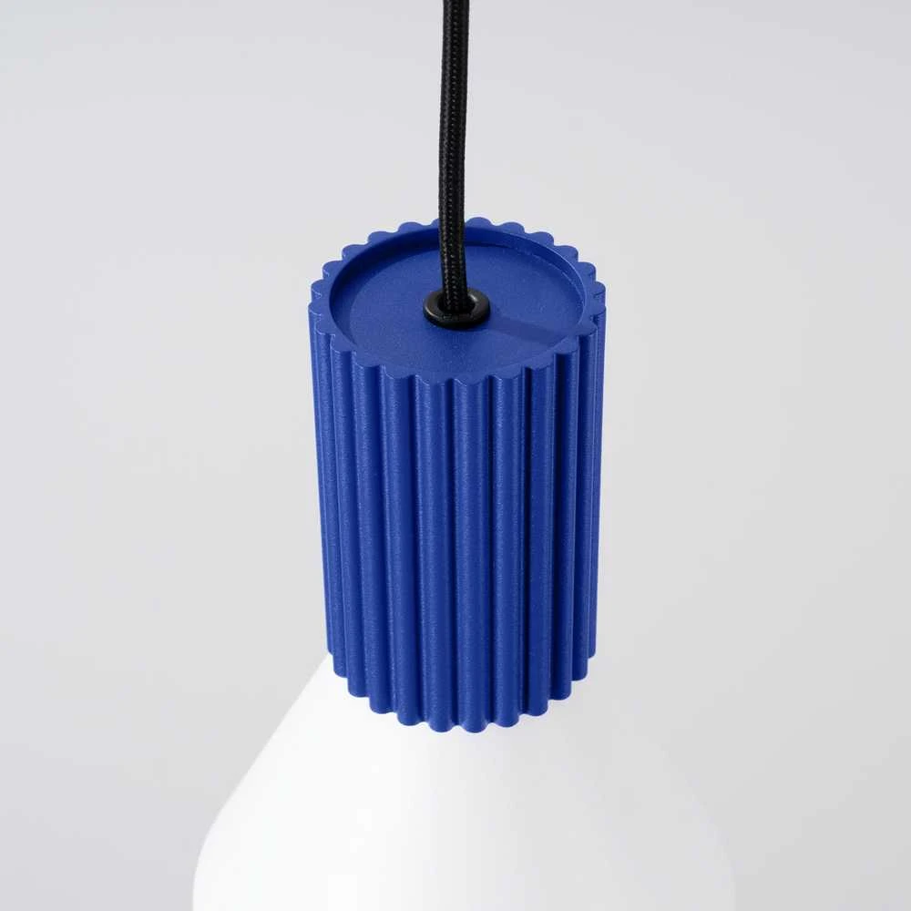 Sollux Lighting Estria Crimson pakabinamas šviestuvas, 14 cm, kūgio formos, plienas, aliuminis, baltas, ultramarino spalvos