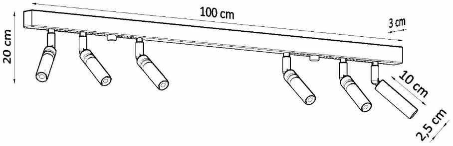 Sollux Lighting Lubinis šviestuvas EYETECH 6 juodas