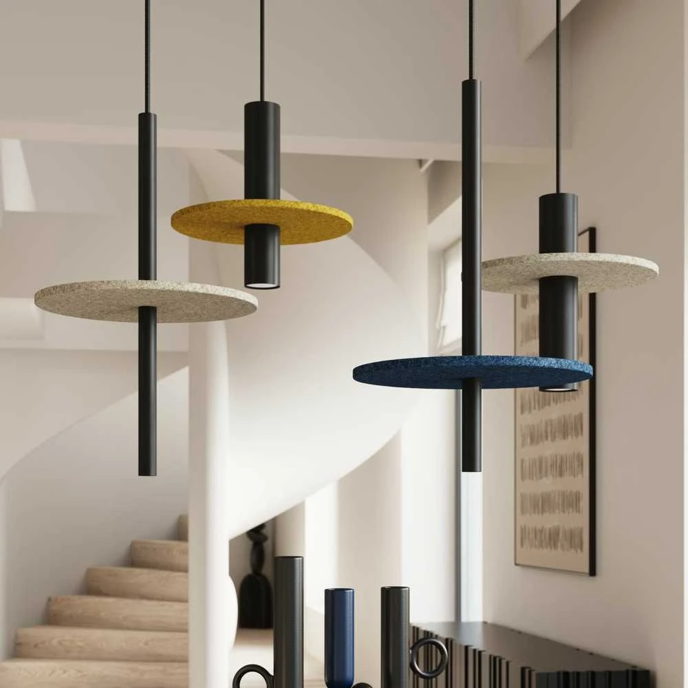 Sollux Lighting FELTRO pakabinamas šviestuvas, veltinio diskai, tamsiai mėlynas, plienas, 30x30x126 cm, LED, G9
