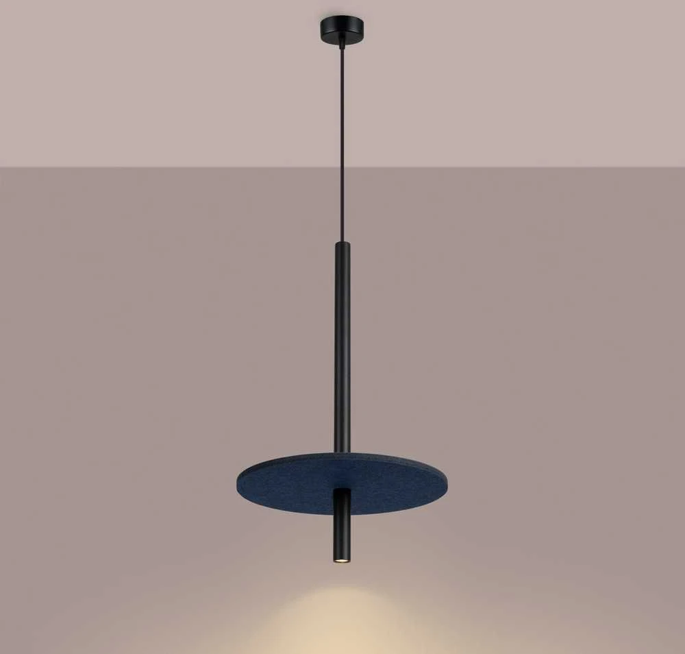Sollux Lighting FELTRO pakabinamas šviestuvas, veltinio diskai, tamsiai mėlynas, plienas, 30x30x126 cm, LED, G9