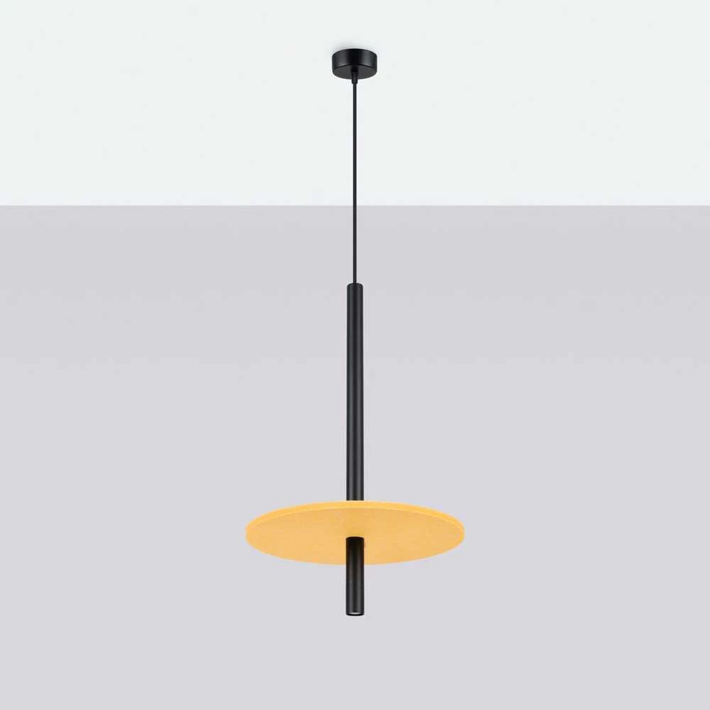 Sollux Lighting FELTRO pakabinamas šviestuvas, veltinio diskai, geltonai juodas, plienas, 30x126 cm, LED, G9