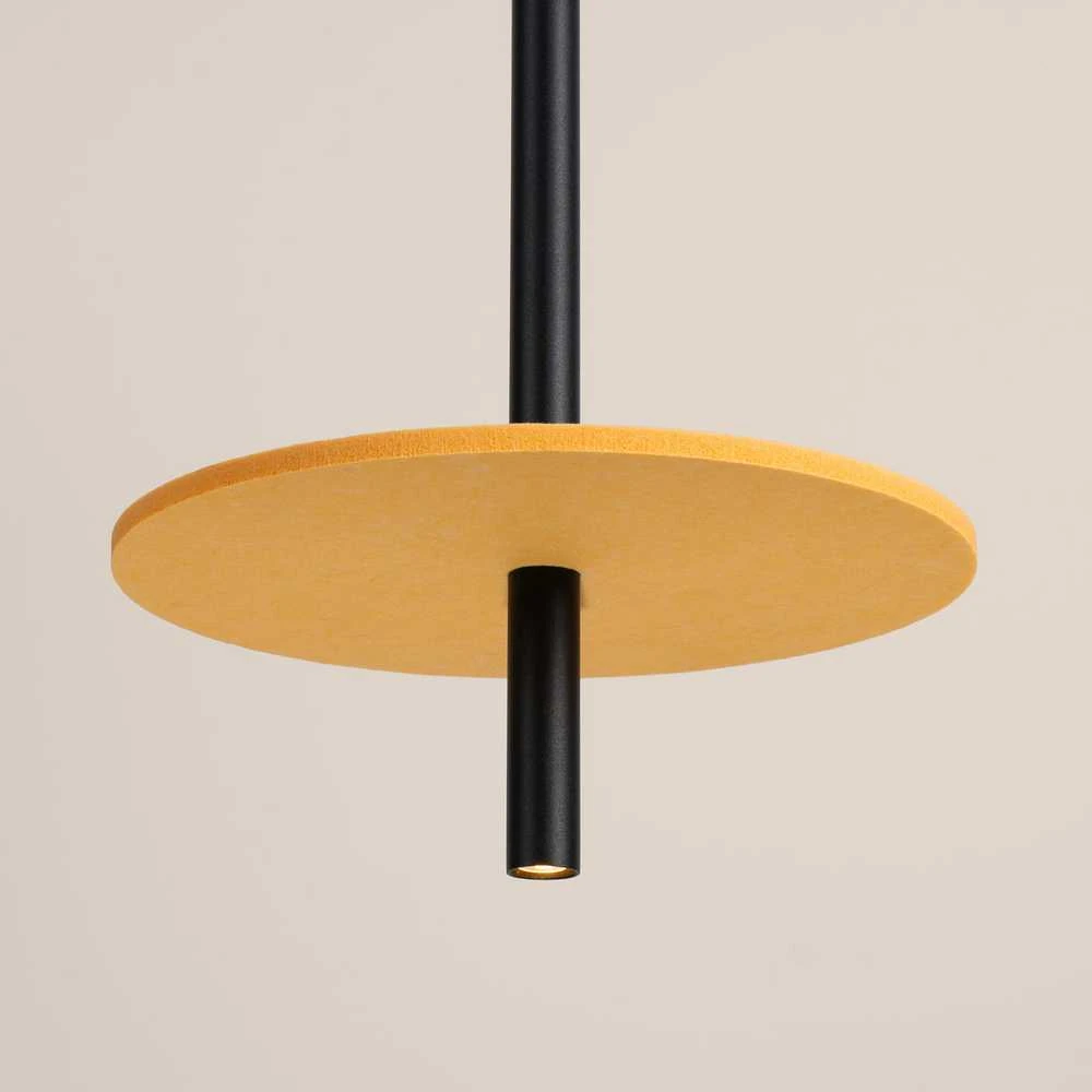 Sollux Lighting FELTRO pakabinamas šviestuvas, veltinio diskai, geltonai juodas, plienas, 30x126 cm, LED, G9