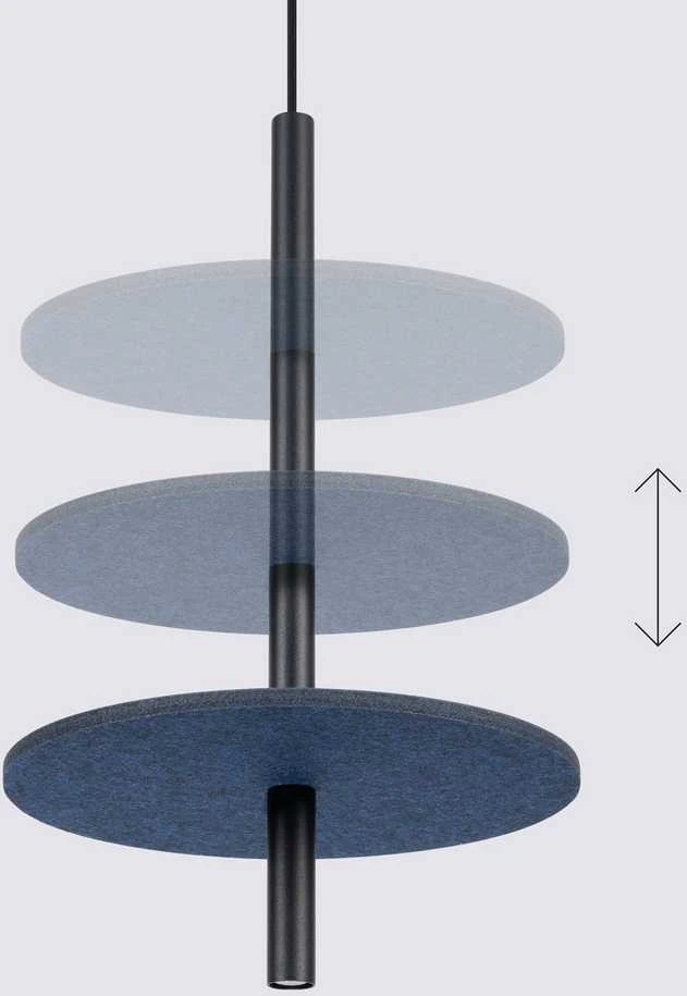 Sollux Lighting FELTRO pakabinamas šviestuvas, veltinio diskai, tamsiai mėlynas, plienas, 30x30x126 cm, LED, G9