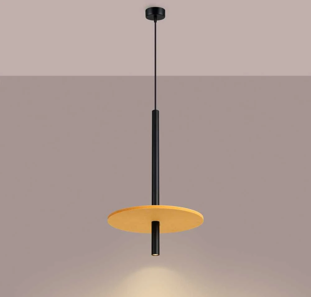 Sollux Lighting FELTRO pakabinamas šviestuvas, veltinio diskai, geltonai juodas, plienas, 30x126 cm, LED, G9