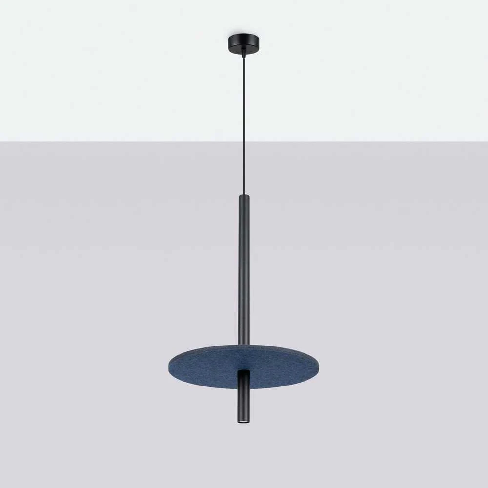 Sollux Lighting FELTRO pakabinamas šviestuvas, veltinio diskai, tamsiai mėlynas, plienas, 30x30x126 cm, LED, G9