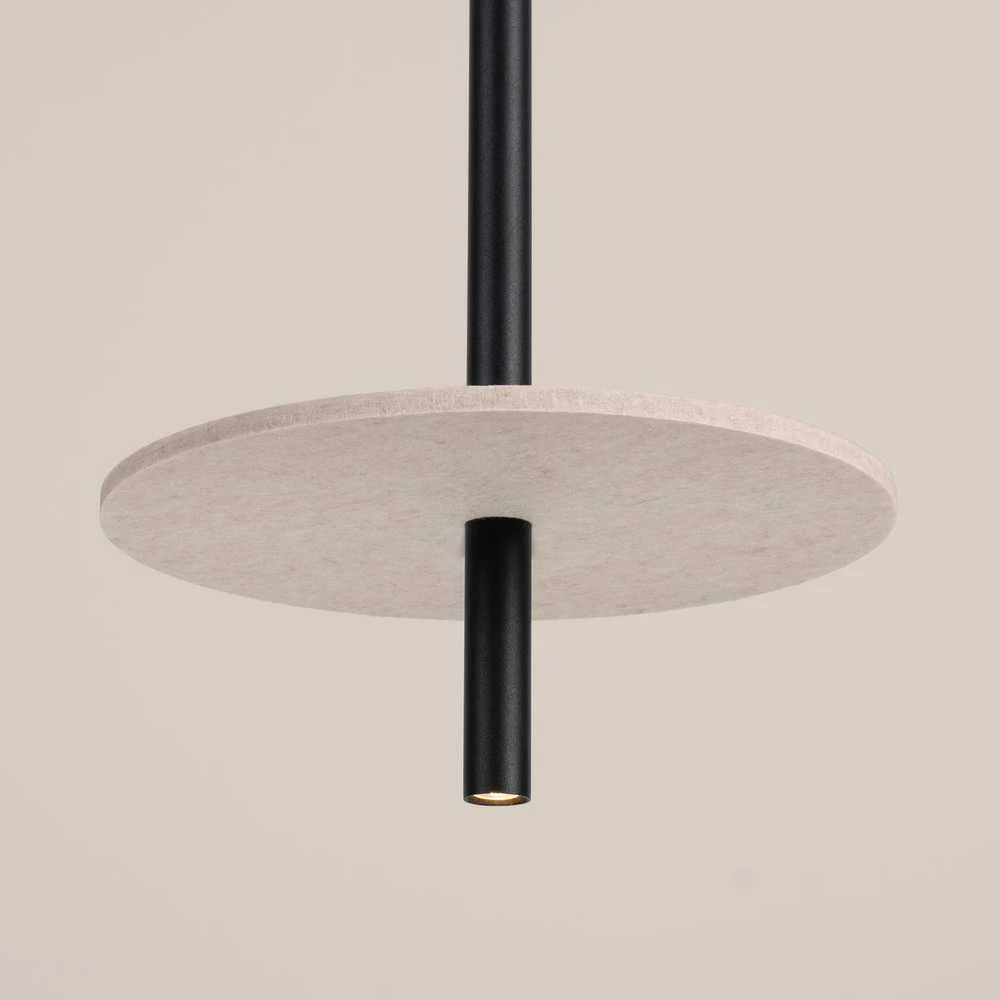 Sollux Lighting FELTRO pakabinamas šviestuvas, veltinio diskai, smėlio spalvos, juodo plieno, 30x30x126 cm