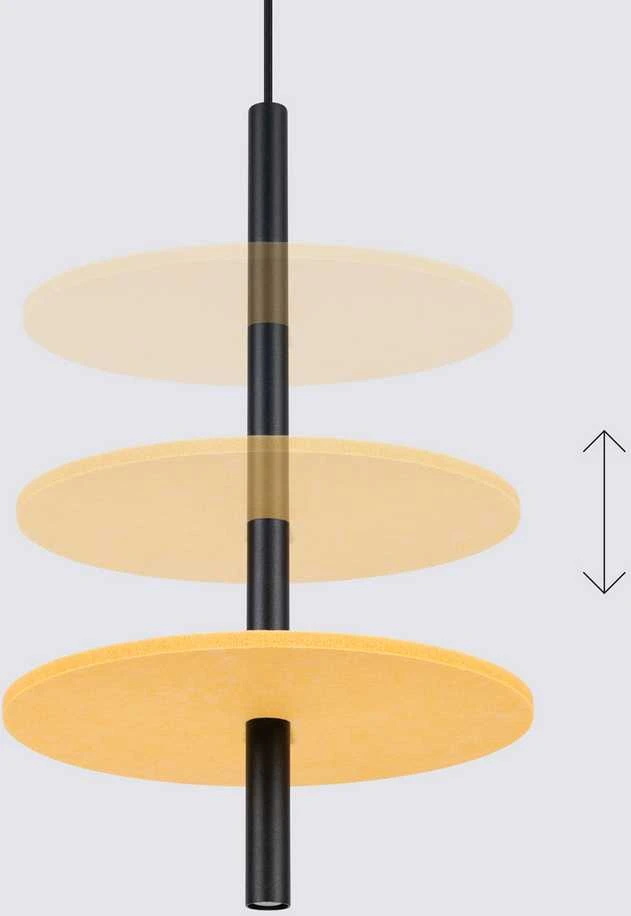 Sollux Lighting FELTRO pakabinamas šviestuvas, veltinio diskai, geltonai juodas, plienas, 30x126 cm, LED, G9