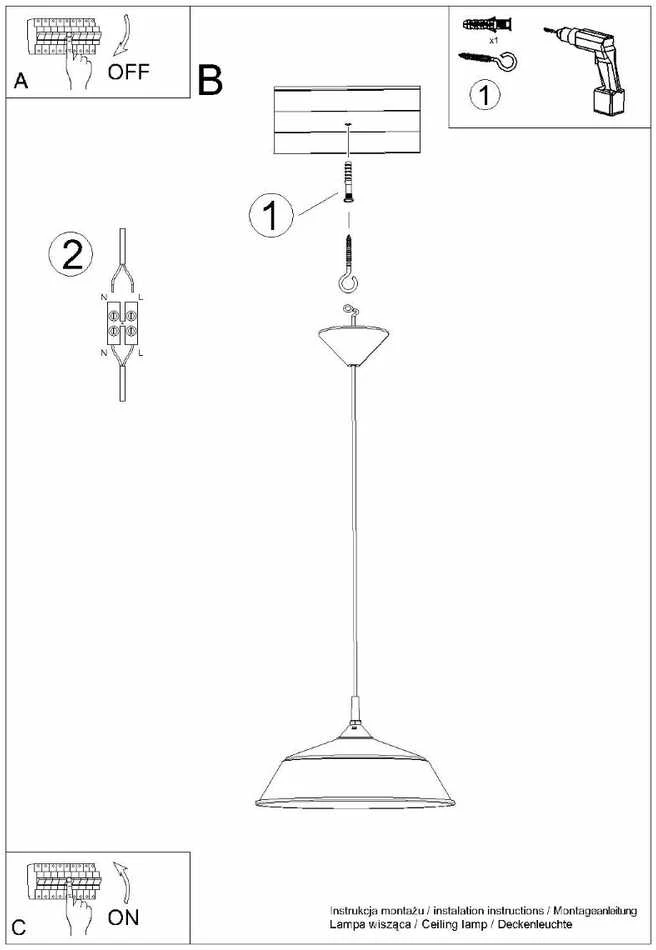 Sollux Lighting Pakabinamas šviestuvas FRIKA baltas