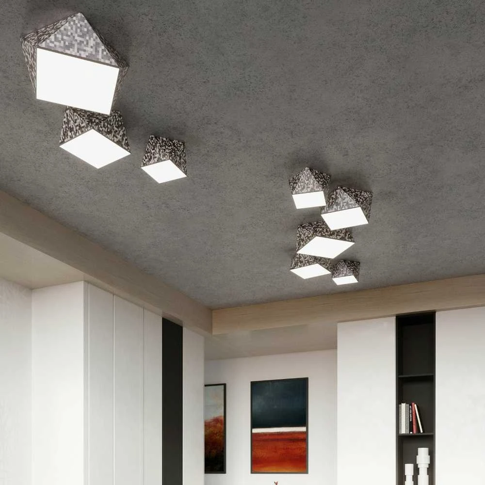Lubinis šviestuvas Sollux Lighting Sollux Plafonas HEXA 45 sidabro