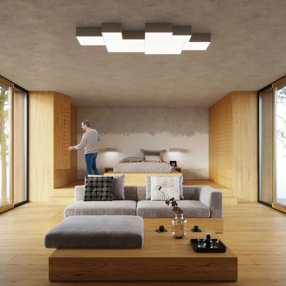 Lubinis šviestuvas Sollux Lighting Sollux Plafonas HORUS 45 pilkas
