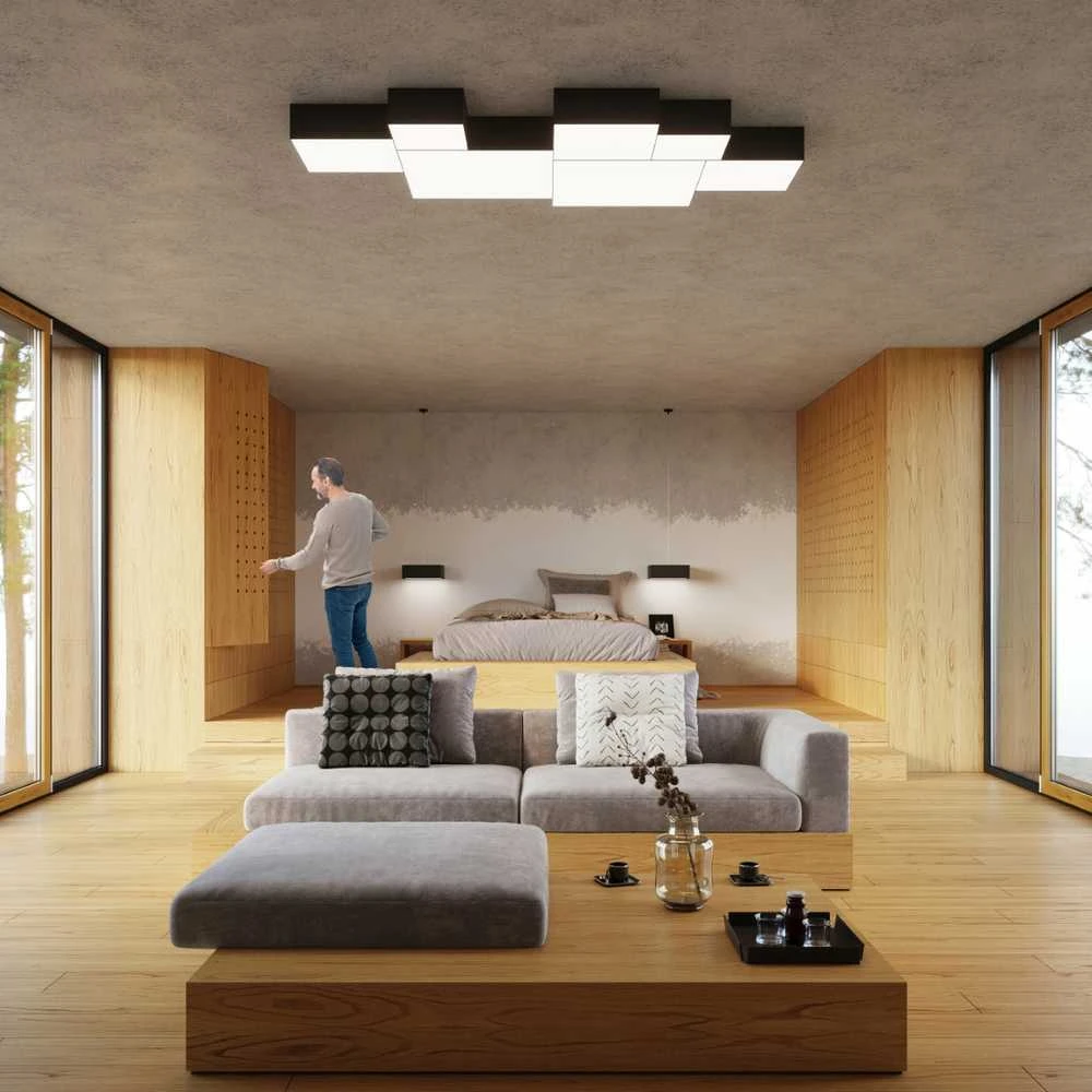 Lubinis šviestuvas Sollux Lighting Sollux Sieninis šviestuvas HORUS juodas