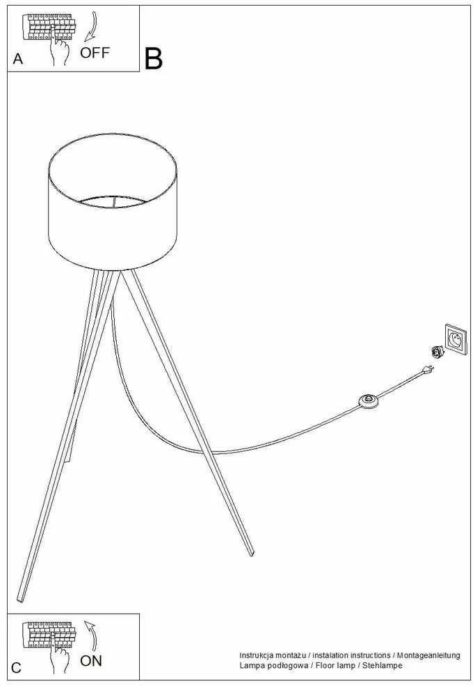 Sollux Lighting Ispaniškas oranžinis NATT toršeras, 77 cm, natūralaus medžio, tamsiai mėlynas gaubtas, IP20