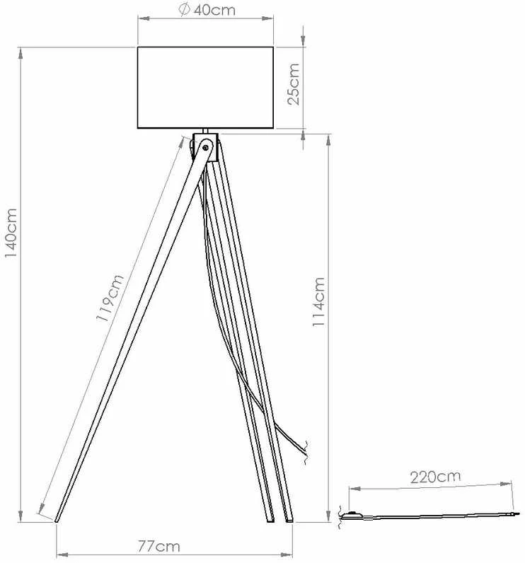 Sollux Lighting Ispaniškas oranžinis NATT toršeras, 77 cm, natūralaus medžio, tamsiai mėlynas gaubtas, IP20