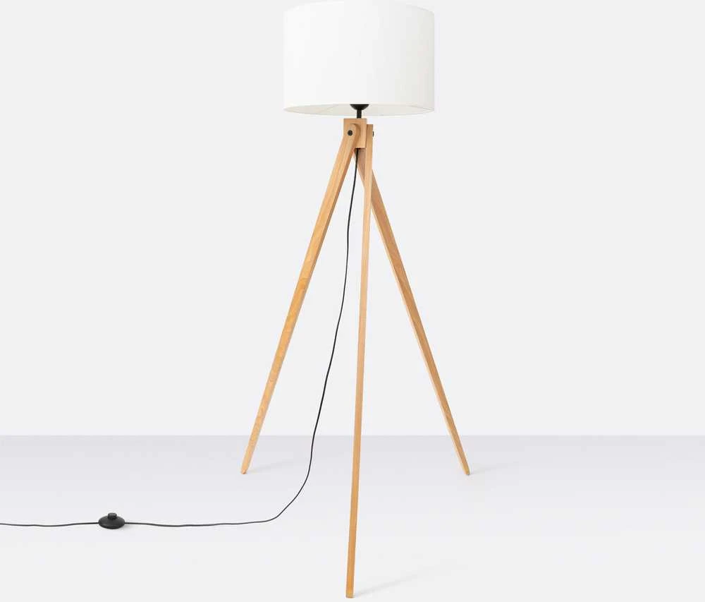Sollux Lighting Ispaniškos oranžinės spalvos NATT stalinė lempa, 40/25 audinio gaubtas, natūrali mediena, 15 W LED