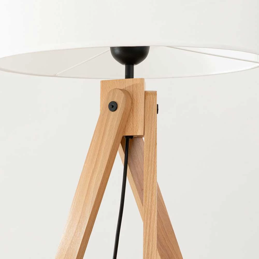 Sollux Lighting Ispaniškos oranžinės spalvos NATT stalinė lempa, 40/25 audinio gaubtas, natūrali mediena, 15 W LED
