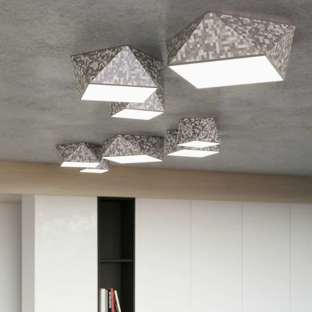 Lubinis šviestuvas Sollux Lighting Sollux Plafonas HEXA 25 sidabro
