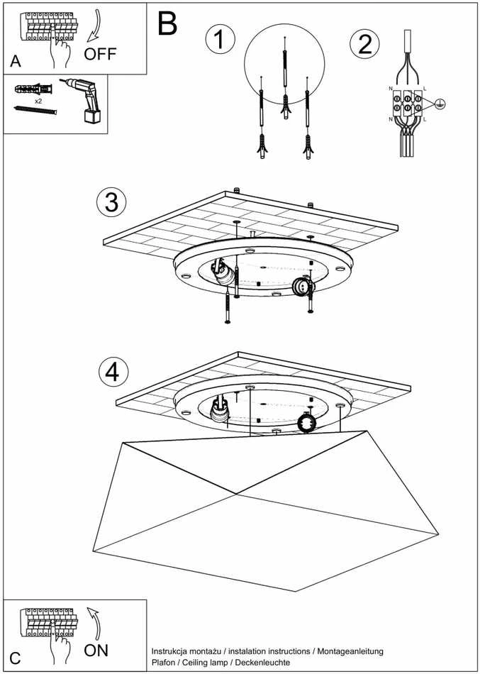 Lubinis šviestuvas Sollux Lighting Sollux Plafonas HEXA 35 baltas
