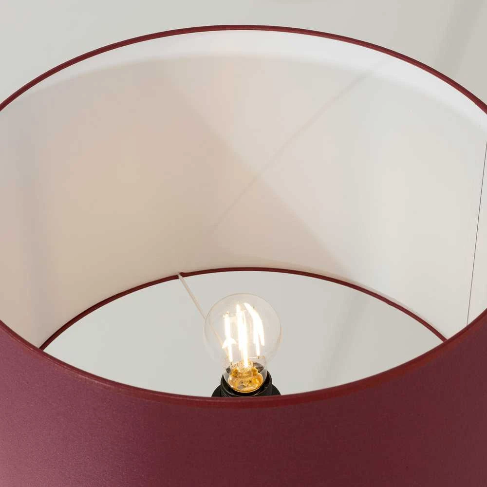 Sollux Lighting Ispaniškos oranžinės spalvos NATT stalinė lempa, bordo spalvos, natūralios medienos, 40 x 25 cm, E27 lizdas