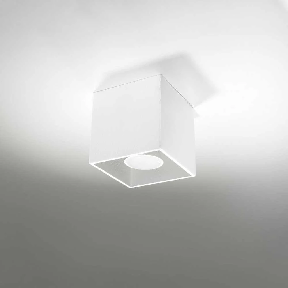 Lubinis šviestuvas Sollux Plafonas QUAD 1 baltas