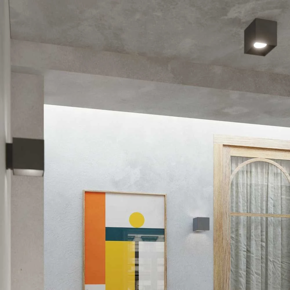Sollux Lighting Lubinis šviestuvas QUAD 1 antracito spalvos