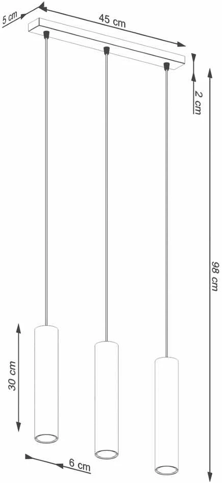Sollux Lighting Pakabinamas šviestuvas LAGOS 3L raudona ochra