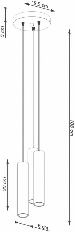 Sollux Lighting Pakabinamas šviestuvas LAGOS 3P smėlio spalvos