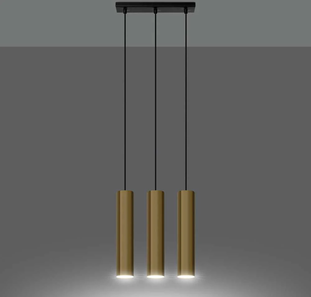 Sollux Lighting Pakabinamas šviestuvas LAGOS 3 poliruoto aukso