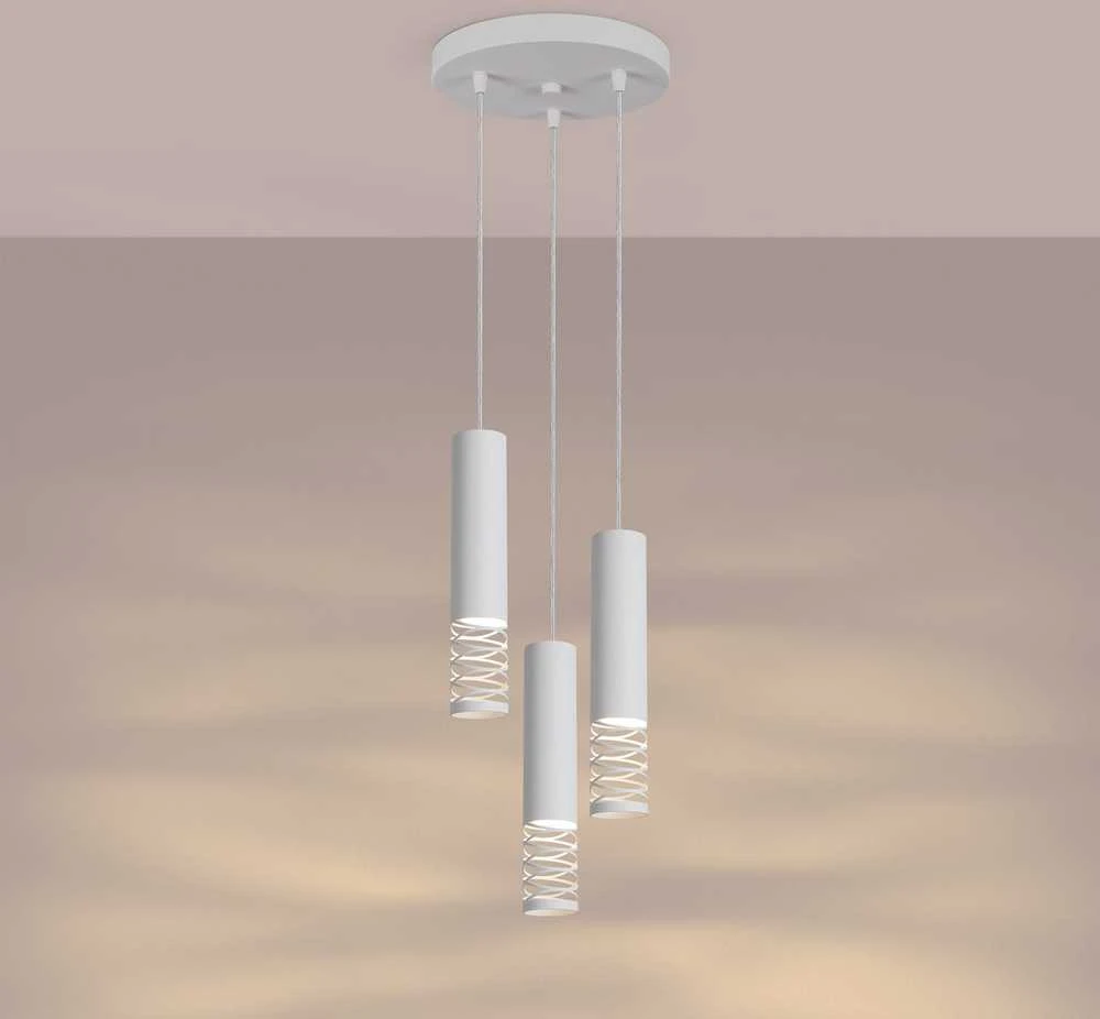 Sollux Lighting LAMI vandenyno žalios spalvos modernus plieno pakabinamas šviestuvas, 3 x GU10 LED, baltas, 25 x 125 cm