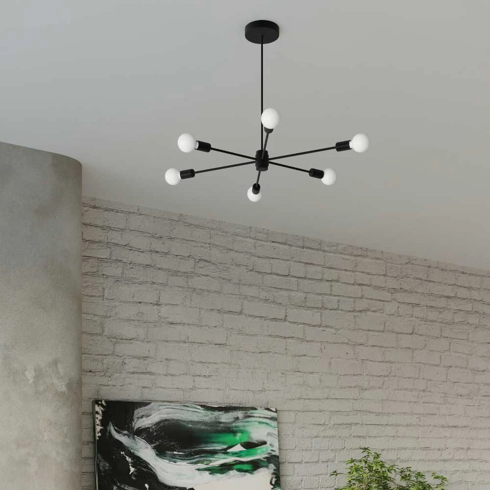 Pakabinamas šviestuvas Sollux Lighting Šviestuvas LANGO 5 juodas